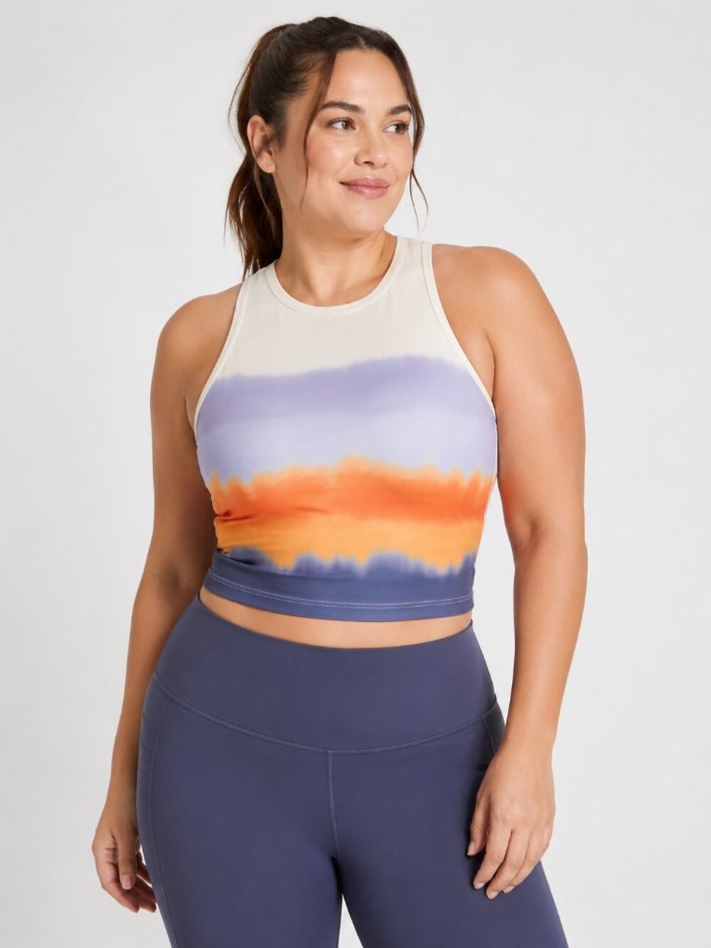 Athleta Sports Bra Tank 1X Powervita UPF 50 Racerback Watercolor NWT